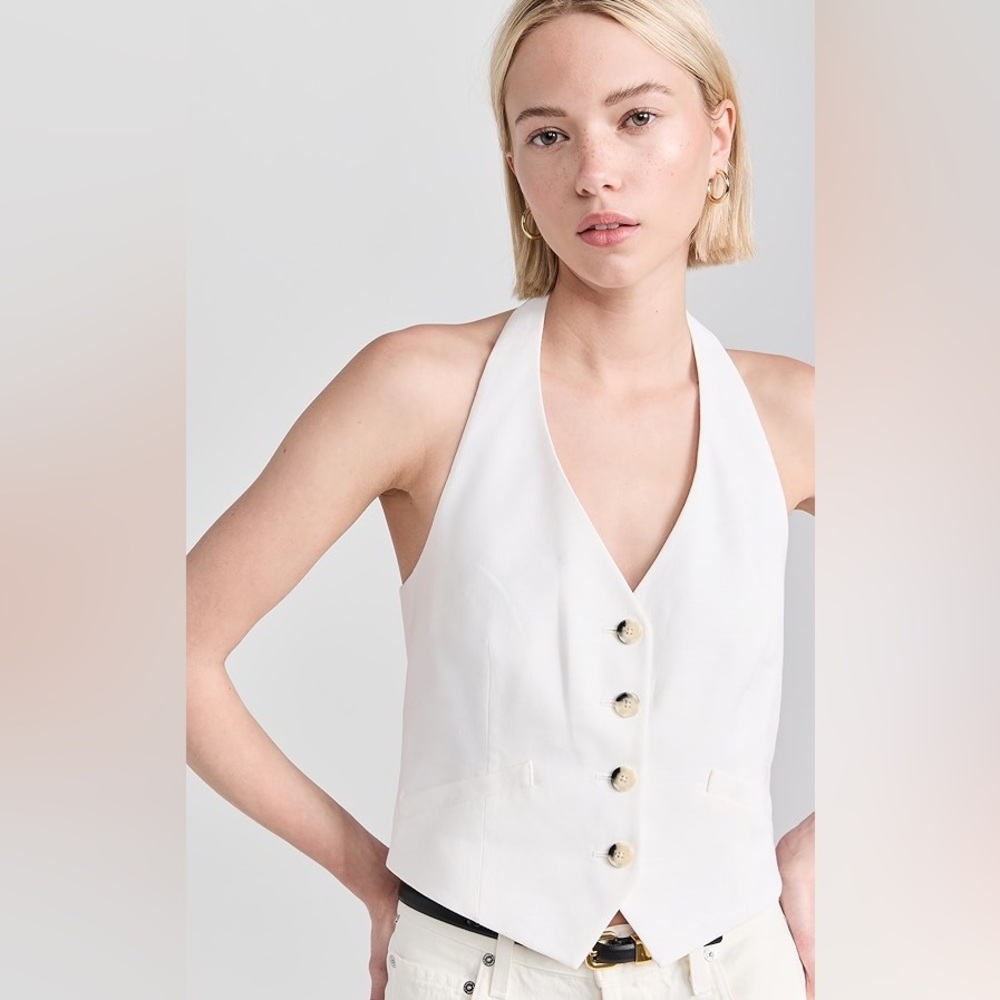 Veronica beard Arabella halter neck  linen blend vest FINAL PRICE